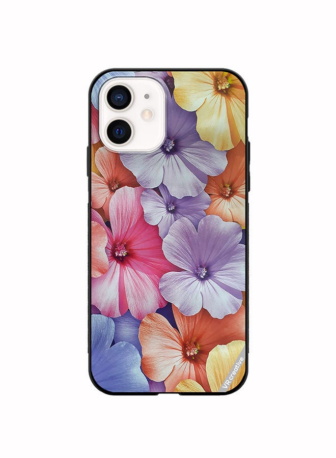 VR CREATIVE Protective Case Cover For Apple iPhone 12 Flower Design Multicolour  - Image 1