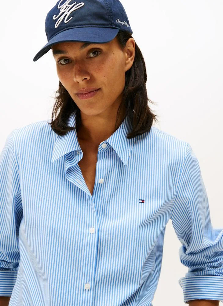 Tommy Hilfiger  Regular Fit Flag Embroidery Poplin Shirt for Women | Best Price UAE
