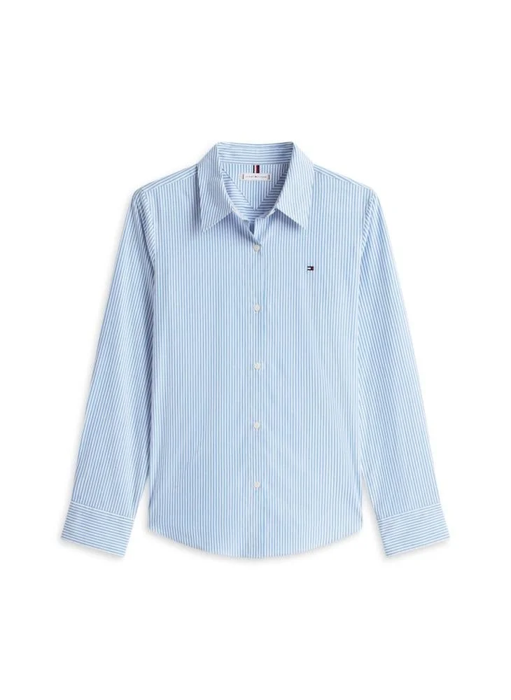 Tommy Hilfiger  Regular Fit Flag Embroidery Poplin Shirt for Women | Best Price UAE
