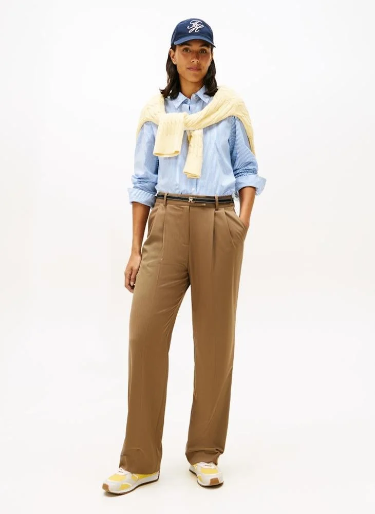 Tommy Hilfiger  Regular Fit Flag Embroidery Poplin Shirt for Women | Best Price UAE