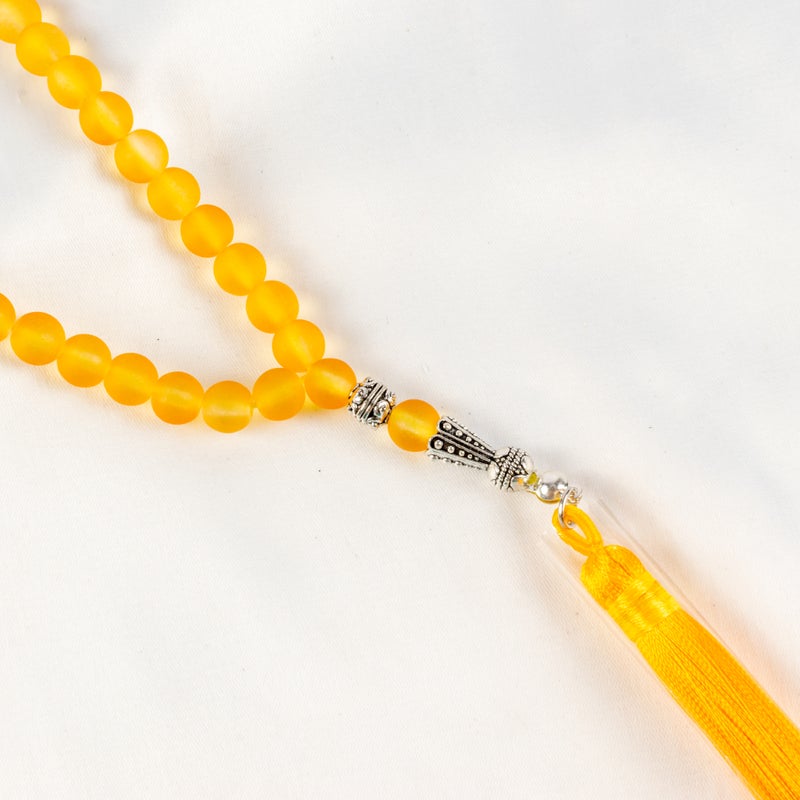 سبحة من حجر الأوبال البرتقالي  الخلاب من 33 حبة - Image 3