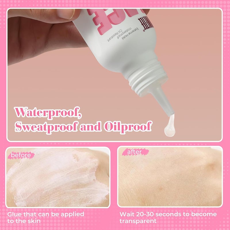 Wig Glue, Lace Glue for Wigs, Strong Hold Transparent Lace Adhesive for Hair Replacement Invisible 80g - Image 3