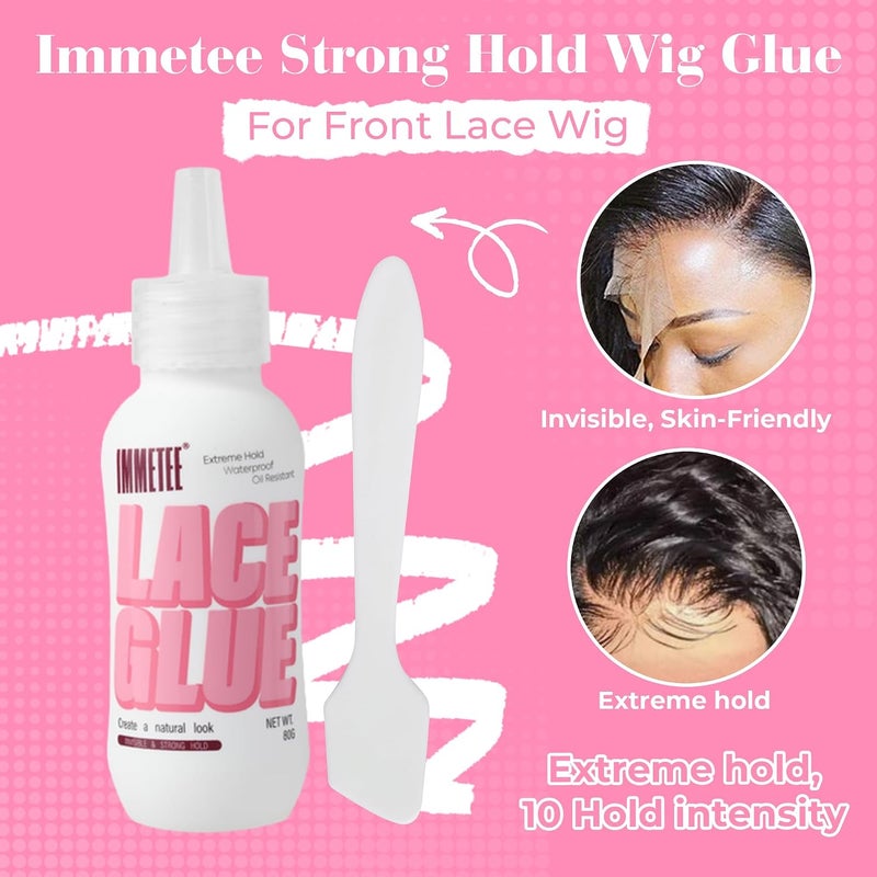 Wig Glue, Lace Glue for Wigs, Strong Hold Transparent Lace Adhesive for Hair Replacement Invisible 80g - Image 4