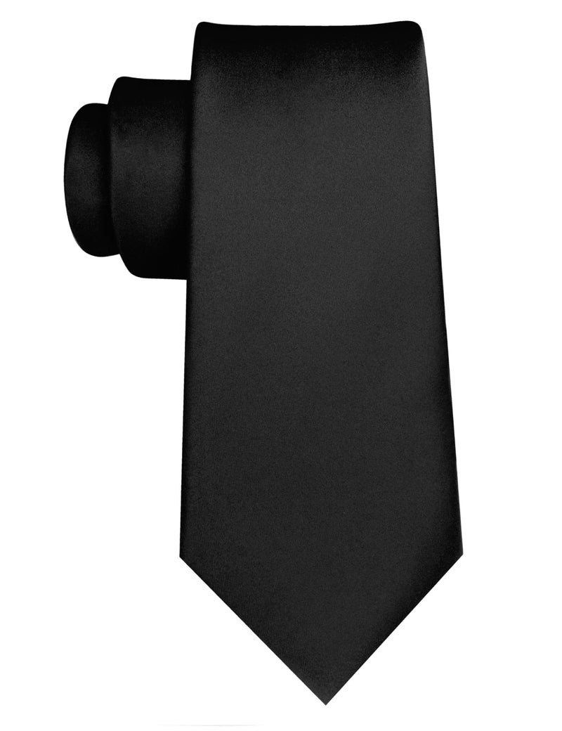 JEMYGINS Black Tie Silk Necktie for Men Business and Wedding - Image 3