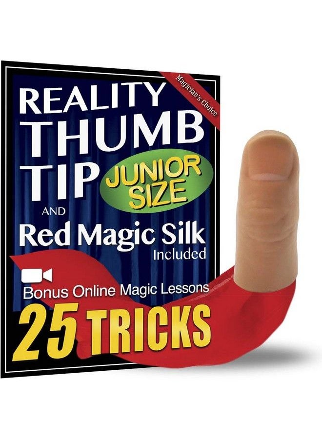 MAGIC MAKERS Junior Reality Thumb Tip With Red Silk And Online Course For Magic Training  - Image 1