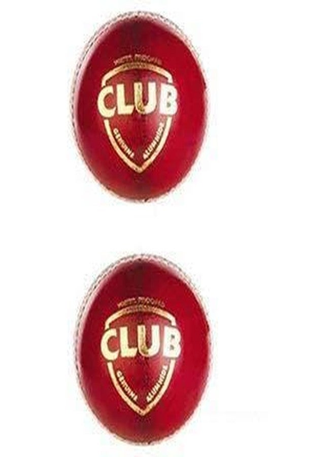 Ankaro Cricket Ball, Red LeatherClub Leather Cricket Ball (Pack of 2) - Image 1