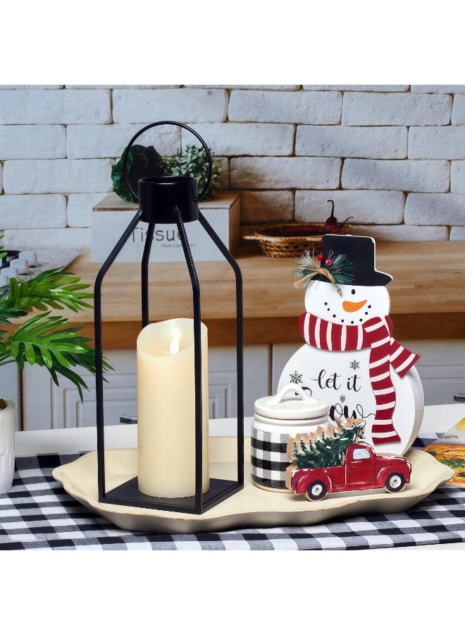 Decorate Modern Farm Lanterns, Candle Lanterns Front Porch Decoration for Home, Living Room, Fireplace, Indoor and Outdoor Decoration Without Glass (except Candles) - Image 3