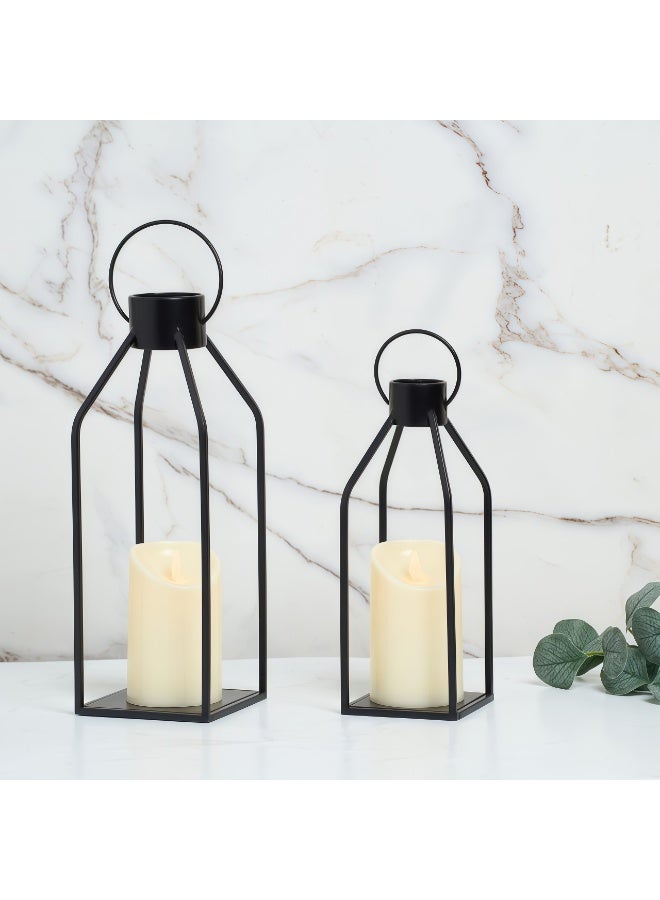 Decorate Modern Farm Lanterns, Candle Lanterns Front Porch Decoration for Home, Living Room, Fireplace, Indoor and Outdoor Decoration Without Glass (except Candles) - Image 2