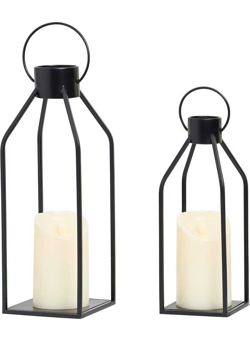 Decorate Modern Farm Lanterns, Candle Lanterns Front Porch Decoration for Home, Living Room, Fireplace, Indoor and Outdoor Decoration Without Glass (except Candles) - Image 1