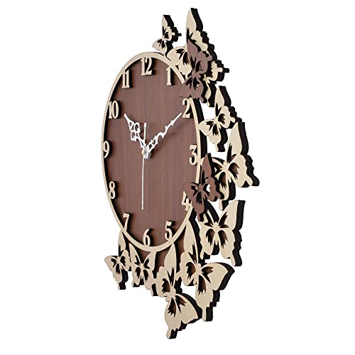 Nozvera 15 Inch Silent Non-Ticking Wooden Wall Clock for Home Stylish Wall Clock for Home Living Room Bedroom Office Hall (Wooden) - Image 3