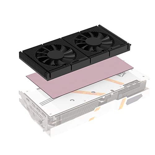 PANO-MOUNTS GPU Backplate Memory Radiator Aluminum Heatsink Cooler with Dual 70mm 4Pin PWM Cooling Fan and 1.2mm 7W Thermal Pad for Graphics Card RTX 3090 - Image 1