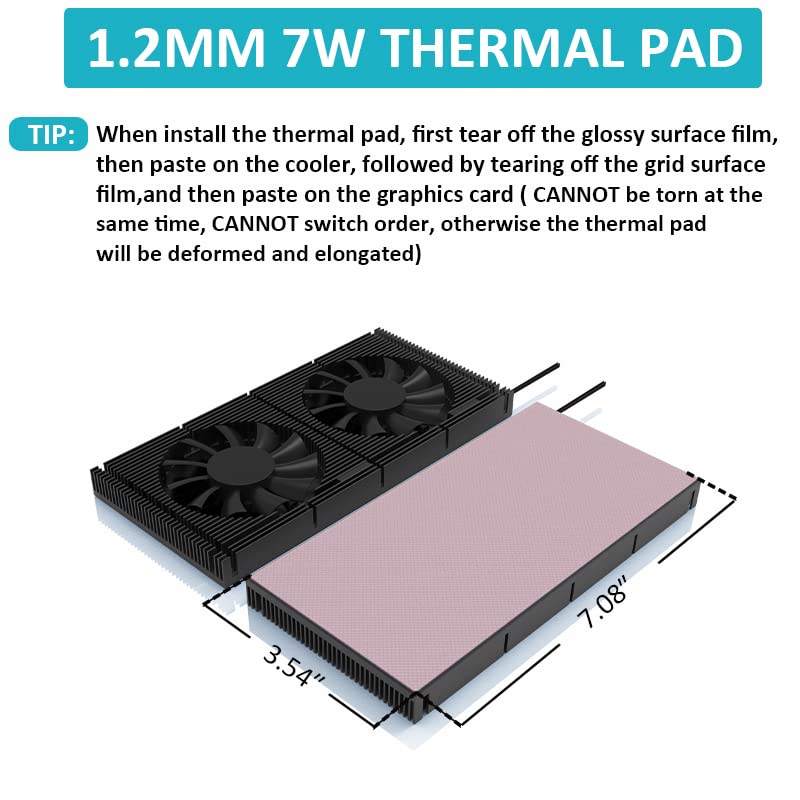 PANO-MOUNTS GPU Backplate Memory Radiator Aluminum Heatsink Cooler with Dual 70mm 4Pin PWM Cooling Fan and 1.2mm 7W Thermal Pad for Graphics Card RTX 3090 - Image 2