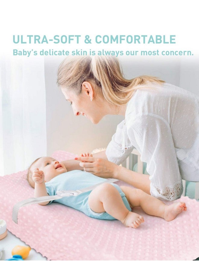 Babebay Changing Pad Cover - Babebay Ultra Soft Minky Dots Plush Changing Table Covers Breathable Changing Table Sheets Wipeable Changing Pad Covers Suit for Baby Boy and Baby Girl - Image 1