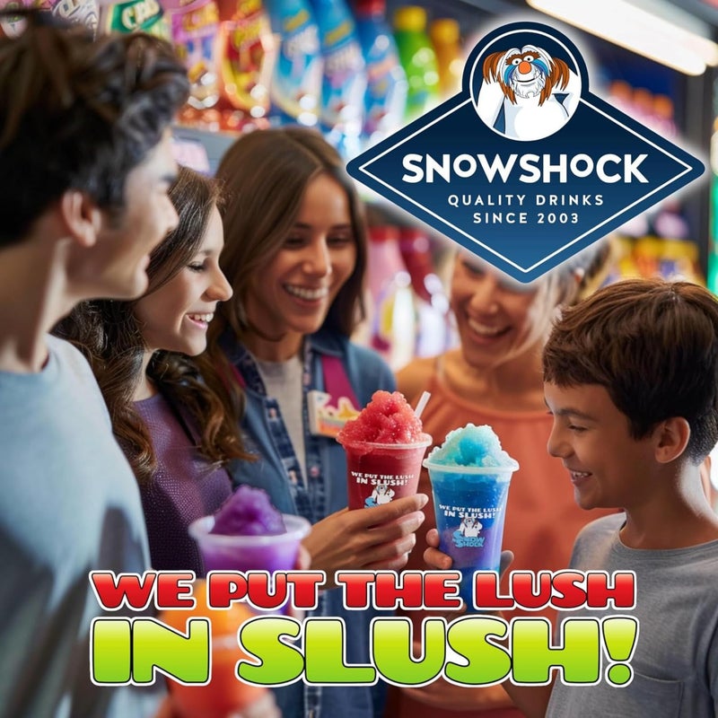SnowShock Slush Syrup Twin Pack, Blue Raspberry & Strawberry 1 Gallon of each, 5:1 Dilution, for all Slushie Machines - Image 3