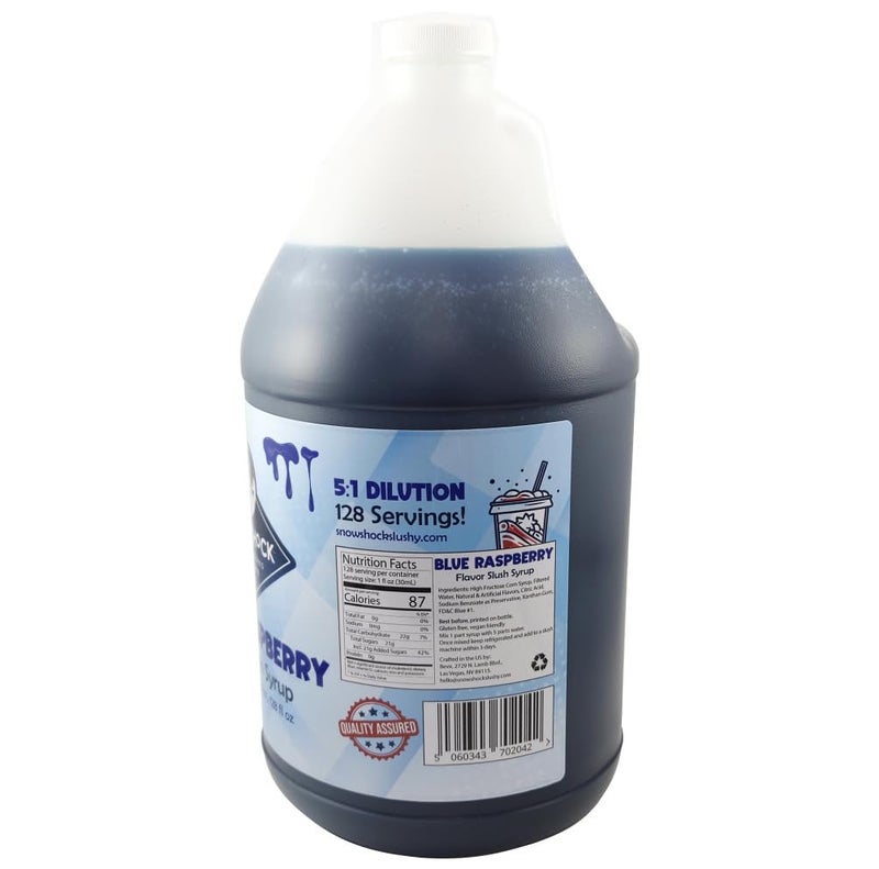 SnowShock Slush Syrup Twin Pack, Blue Raspberry & Strawberry 1 Gallon of each, 5:1 Dilution, for all Slushie Machines - Image 4