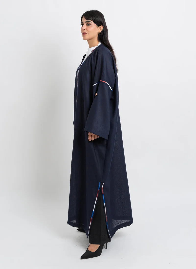 Kaafmeem Navy Rainbow Bohemian Abaya