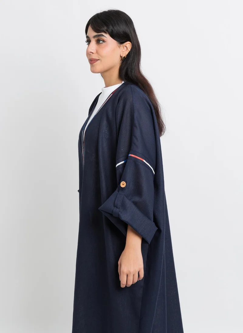 Kaafmeem Navy Rainbow Bohemian Abaya