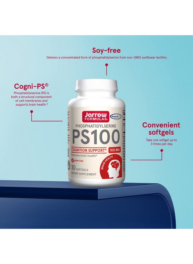 jarrow formulas Ps100100 Mg Phosphatidylserine (Ps) From Sunflower Lecithin (Soyfree) 30 Servings (Softgels) Promotes Brain Health & Cognition Support Dietary Supplement Gluten Free - Image 5