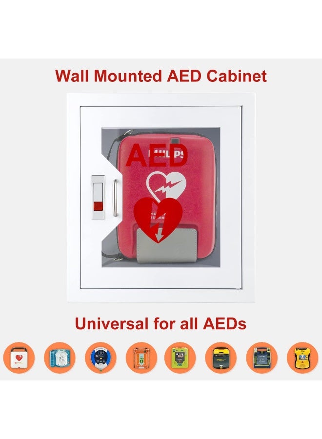 BIONEX AED Defibrillator Wall Mount Storage Cabinet Stainless Steel Safe Storage Box for Home Office Hospital Public Use - Image 4