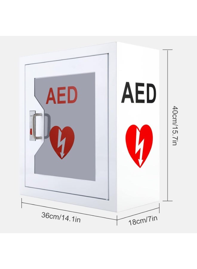 BIONEX AED Defibrillator Wall Mount Storage Cabinet Stainless Steel Safe Storage Box for Home Office Hospital Public Use - Image 3