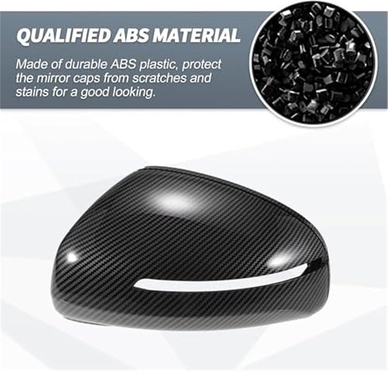QASULER Carbon Fiber Mirror Cover Caps for TT TTS TTRS MK2 - Image 3