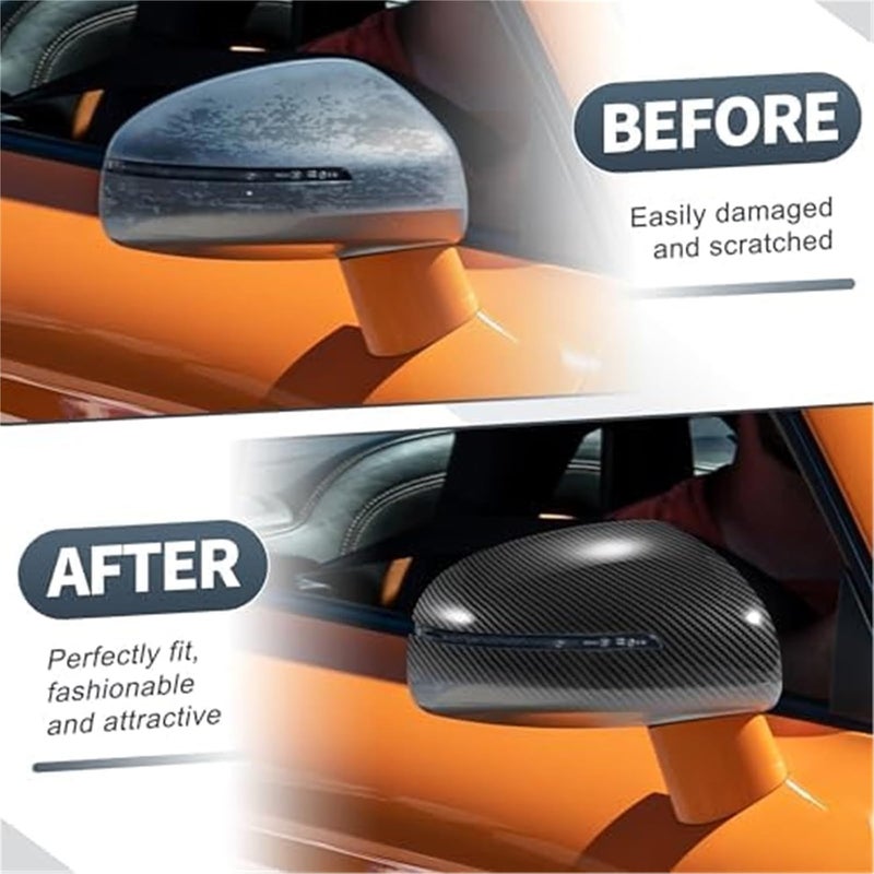 QASULER Carbon Fiber Mirror Cover Caps for TT TTS TTRS MK2 - Image 2