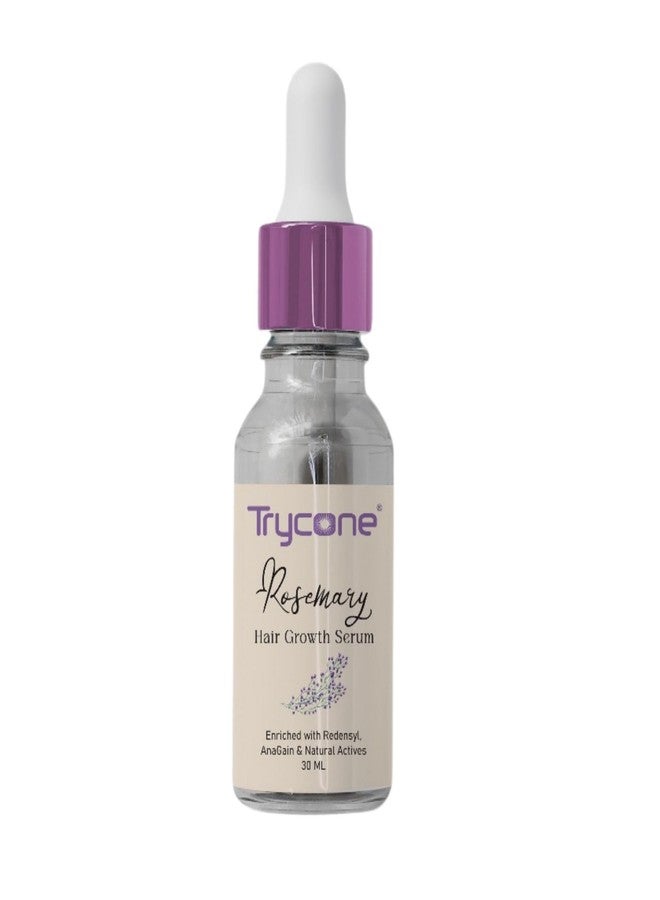 Trycone Rosemary Hair Growth Serum with Redensyl, Anagain, Biotin & Rice Water - Reduces Hair Thinning, Strengthens & Promotes Hair Regrowth - 30 ml - Image 1