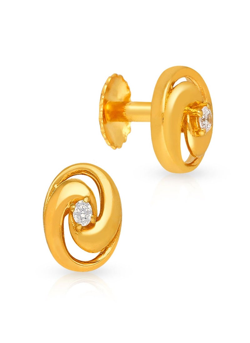 Malabar Gold and Diamonds 22k 916 Purity Gold Studs Earrings for Women DZER304Y  - Image 1