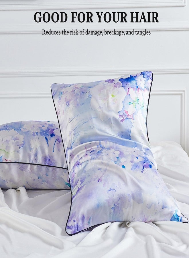 YIYEA Rayon Derived from Bamboo Satin Pillow Case, Similar to Silk, Zipper Closure, Standard Size, Floral - Image 4