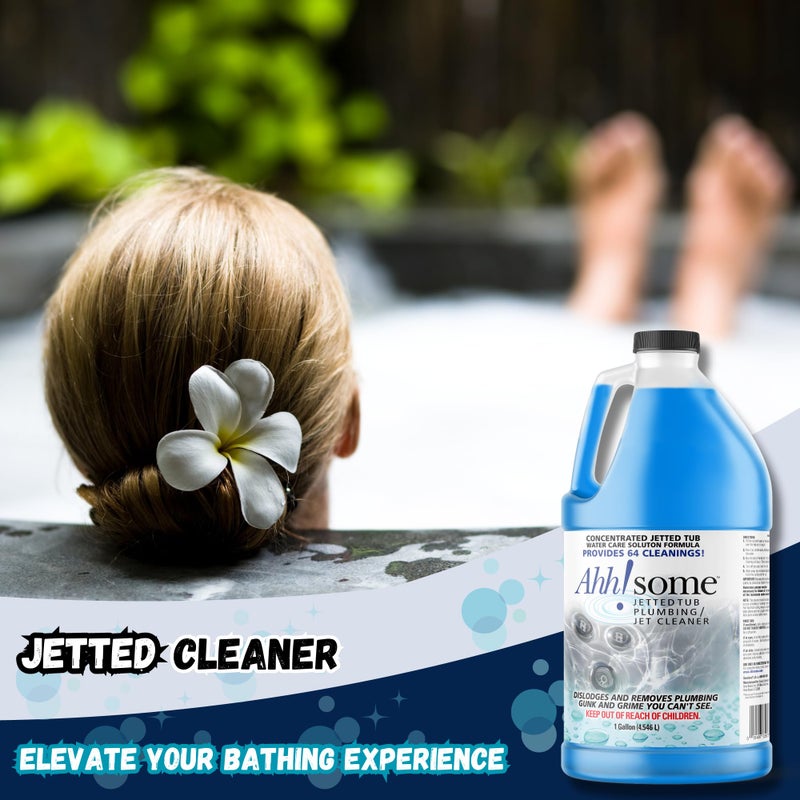 Ahh-Some AhhSome Jetted Tub & Hot Tub Cleaner, Powerful Spa Bath Cleaning Solution for Jacuzzis & Whirlpools, 1 Gallon (64 Treatments), Professional Grade Septic Safe Solution for Hot Tubs, Made in USA - Image 2