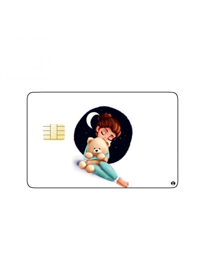 RKN PRINTED BANK CARD STICKER Beautiful Sleeping Girl Drawing With Moon - Image 1