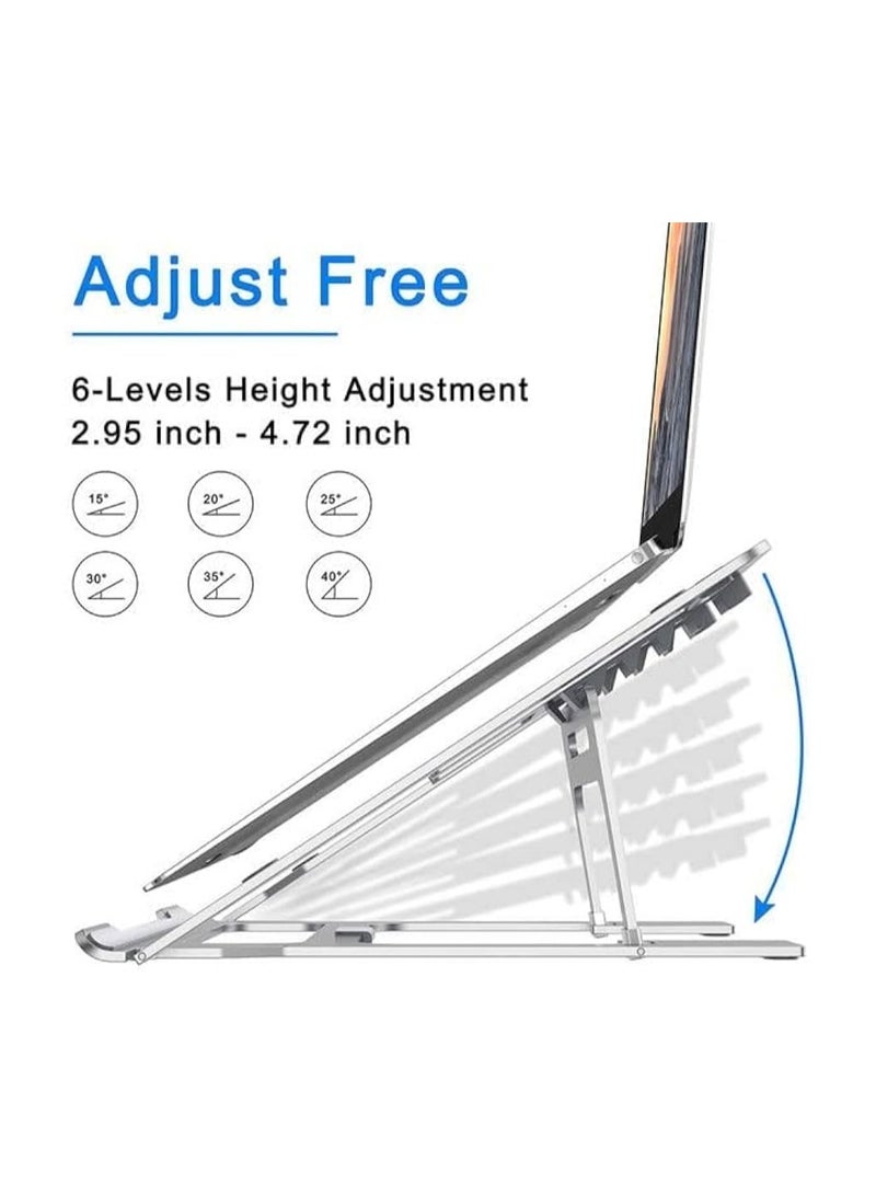 Go-Des Stand Aluminum Alloy Collapsible Laptop Holder 6 Levels Adjustable Heat Dissipation And Silicon Protection - Image 3