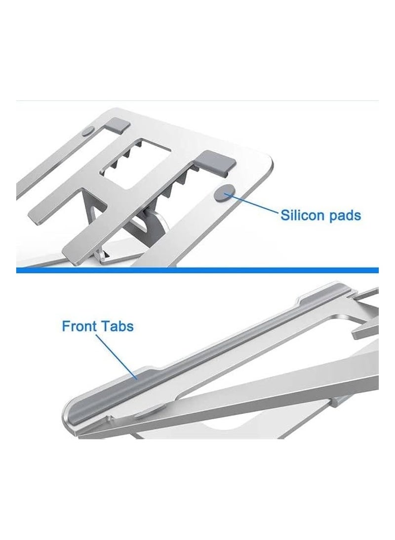 Go-Des Stand Aluminum Alloy Collapsible Laptop Holder 6 Levels Adjustable Heat Dissipation And Silicon Protection - Image 2