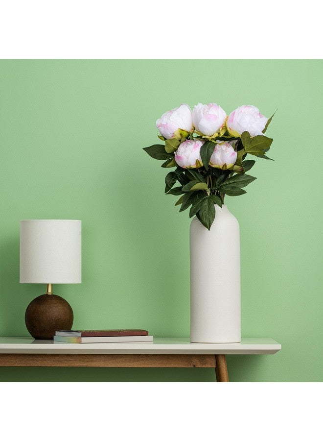 فيكرمان شجيرة الفاوانيا الاصطناعية اليومية من فيكرمان، مقاس 23 بوصة، باللونين الكريمي والوردي - تنسيق زهور داخلي صناعي - للديكور المنزلي أو المكتبي - لا تحتاج إلى صيانة - موثوقة ومتينة - Image 3