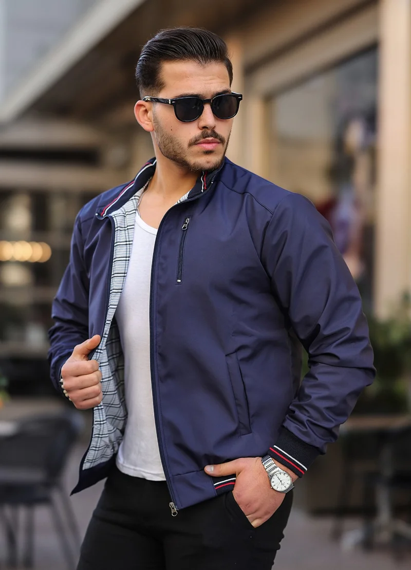إكسير Seasonal Men's Coat & Jacket Navy Blue Plain