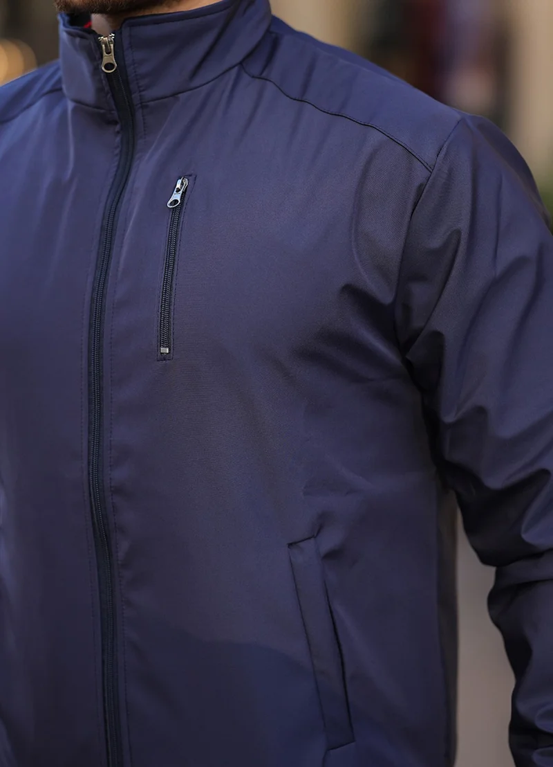 إكسير Seasonal Men's Coat & Jacket Navy Blue Plain