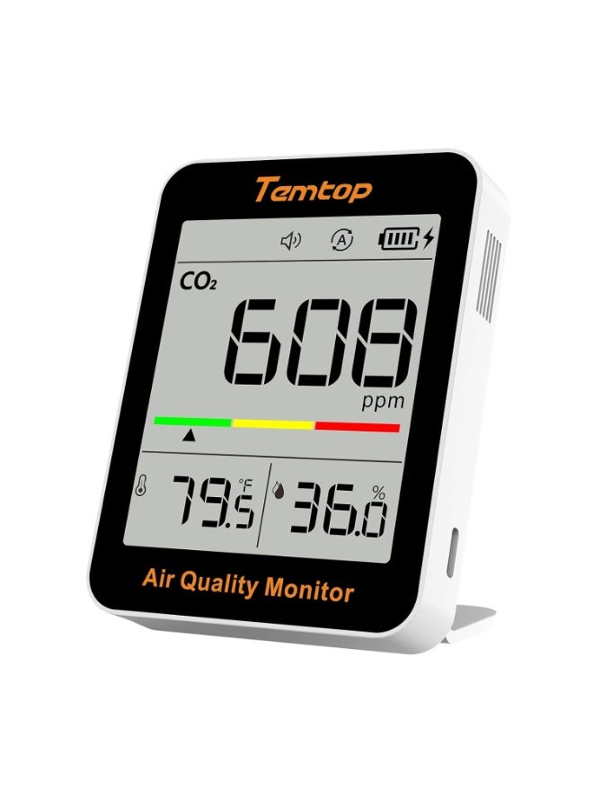 Temtop Co2 Monitor Indoor Air Quality Portable Meter, Co2, Temperature, Humidity Home, Office Or School - Image 1