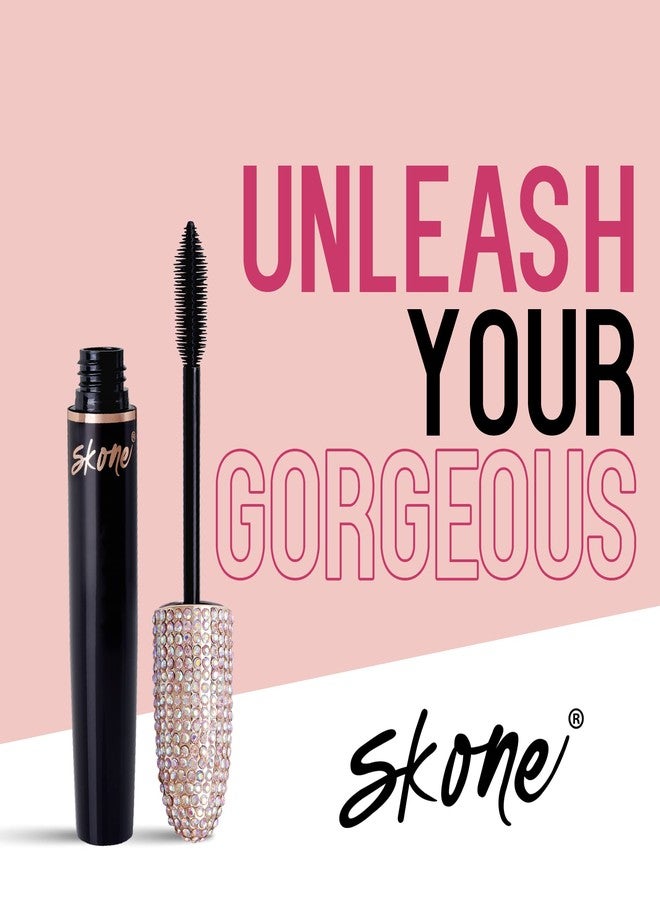 Skone Cosmetics Insanely Intense Waterproof Mascara - Smudge-Proof, Long-Lasting and Volumizing for Thick, Lifted Lashes - Lengthening Mascara for a Dramatic, False Lash Effect & Eye-Catching Bling - Image 2