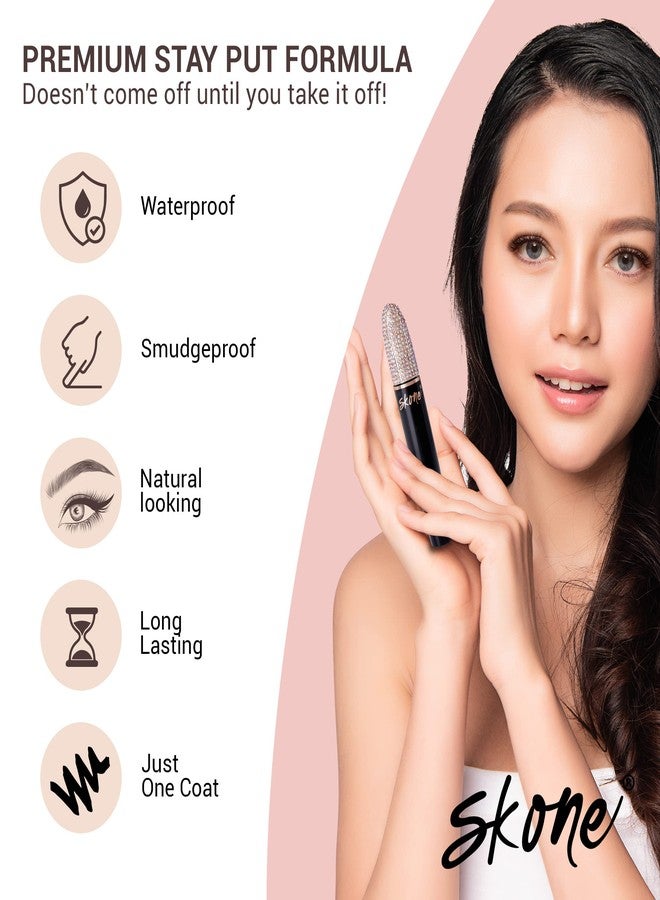 Skone Cosmetics Insanely Intense Waterproof Mascara - Smudge-Proof, Long-Lasting and Volumizing for Thick, Lifted Lashes - Lengthening Mascara for a Dramatic, False Lash Effect & Eye-Catching Bling - Image 3