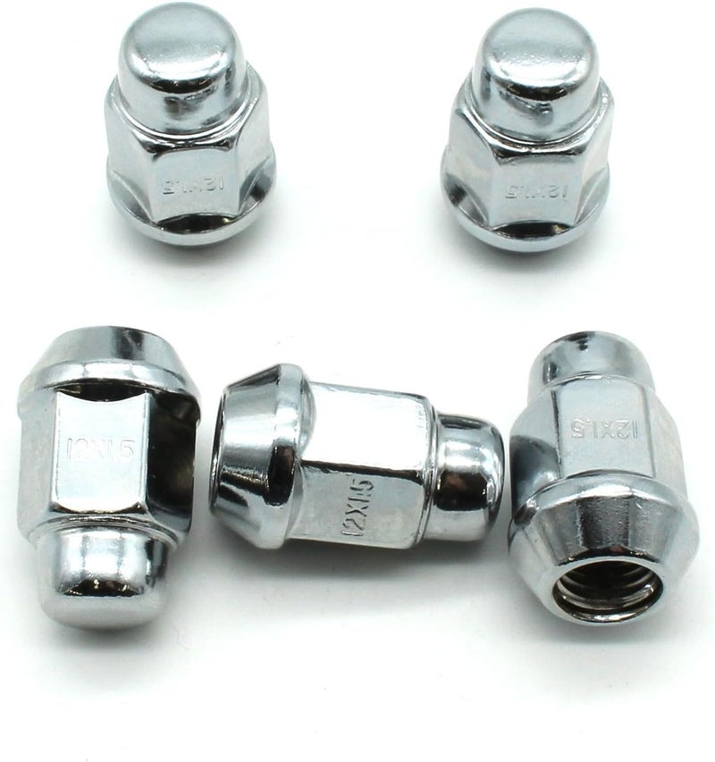 TEMO 20 pc Chrome 12mm x 1.50 Bulge Acorn Lug Nut Wheel Lock Screw - Image 1