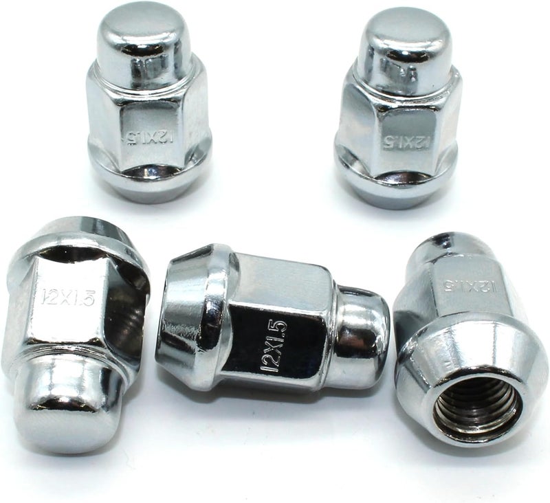TEMO 20 pc Chrome 12mm x 1.50 Bulge Acorn Lug Nut Wheel Lock Screw - Image 2