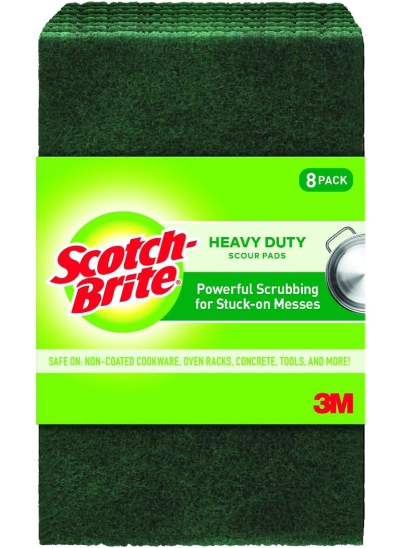 Scotch Brite Scotch-Brite Heavy Duty Scouring Pad, Dish Scrubber for Kitchen + Outdoor, 8 Scrub Pads for Uncoated Pots and Pans, Cast Iron Cooktops, Grill Grates, Oven Racks, & BBQ, Durable, Long-Lasting - Image 4