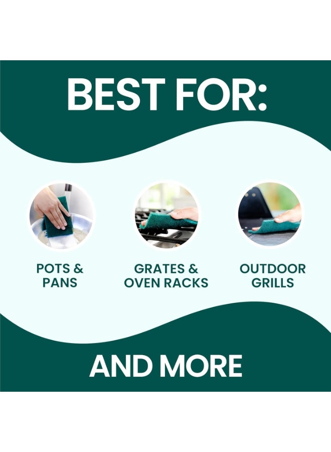 Scotch Brite Scotch-Brite Heavy Duty Scouring Pad, Dish Scrubber for Kitchen + Outdoor, 8 Scrub Pads for Uncoated Pots and Pans, Cast Iron Cooktops, Grill Grates, Oven Racks, & BBQ, Durable, Long-Lasting - Image 2