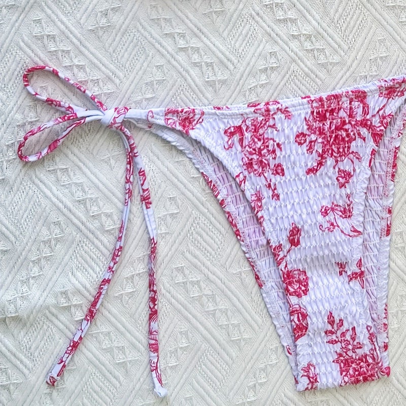 2025 New Swimsuit Female Sense Printed Backless Strap Bikini Bikini Summer - Image 5