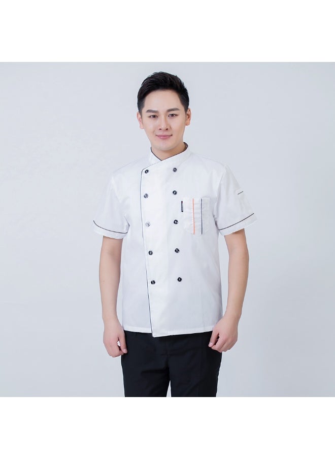 NIBEMINENT Chef Uniform Short Sleeve Hotel Work Clothes Summer Western Restaurant Restaurant Cake Back Kitchen  - Image 1