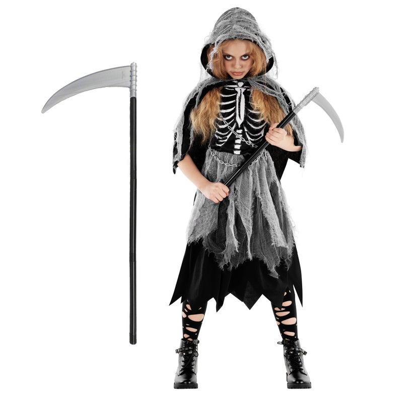 Morph Death Costume Girl, Dead Costume Girl, Death Costume Girl, Halloween Costume Death Girl, Reaper Costume, Skeleton Girl Costume, Halloween Costume Girl -XL - Image 1