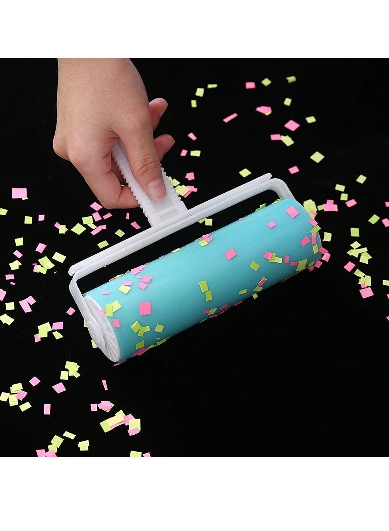 Lint Roller, Washable And Reusable Lint Remover, Durable Portable Pet Hair Remover Roller, Compact Convenient Clothes Roller Deburring Brush To Remove Fur Dust And Pet Hair, (Blue)
