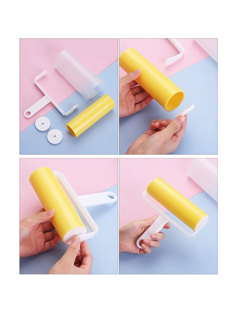 Lint Roller, Washable And Reusable Lint Remover, Durable Portable Pet Hair Remover Roller, Compact Convenient Clothes Roller Deburring Brush To Remove Fur Dust And Pet Hair, (Blue)