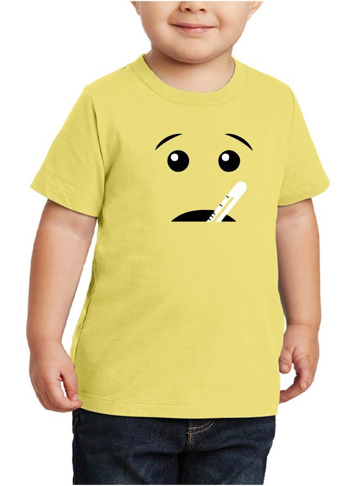 PRINTSHOP4ME - Pack of 5 Kids Yellow Smiley Face T-Shirts - Kids Unisex Round Neck Cotton Short Sleeve Tees - Soft and Comfortable Emoji T-Shirts for Kids - Image 1