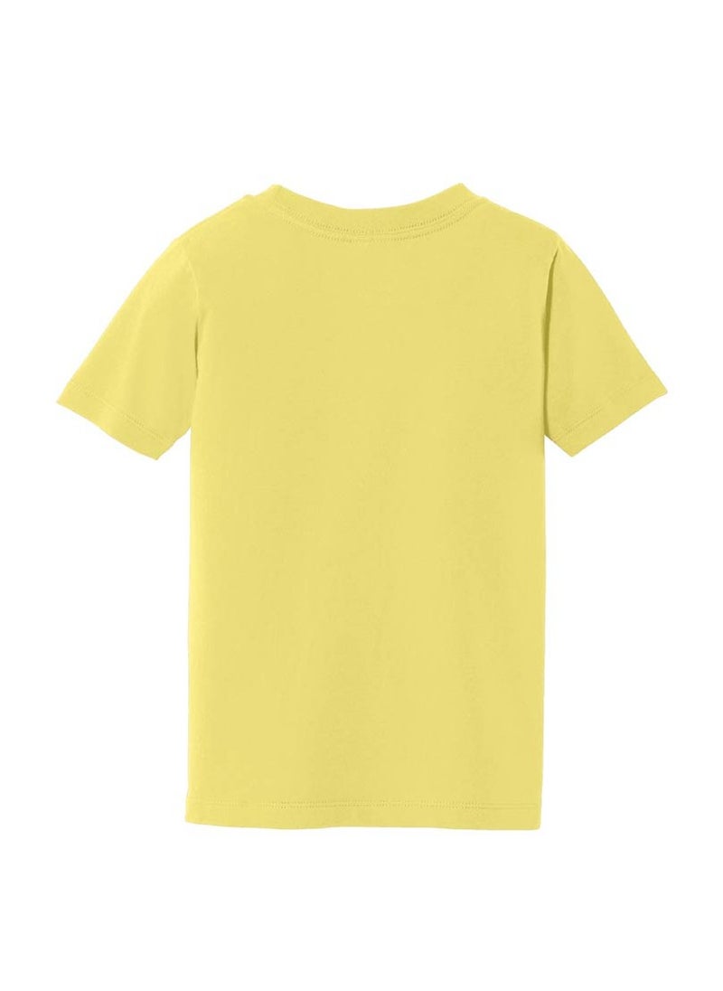 PRINTSHOP4ME - Pack of 5 Kids Yellow Smiley Face T-Shirts - Kids Unisex Round Neck Cotton Short Sleeve Tees - Soft and Comfortable Emoji T-Shirts for Kids - Image 1